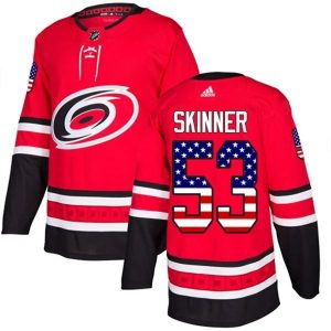 Kinder Carolina Hurricanes Eishockey Trikot Jeff Skinner #53 Rot USA Flag Fashion Authentic